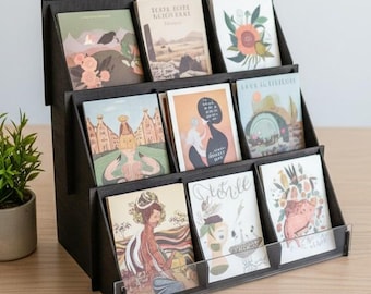 Wood Card Display Stand, Countertop Organizer, Greeting Card Holder, Market Display Stand