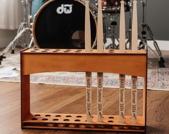 Drumstick Display Stand, Wooden Drumstick Holder, Drumstick Rack, Music Display Shelf, Drummer Gift