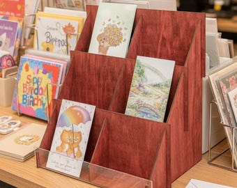 Card Display Stand, Retail Display, Greeting Card Holder, Craft Fair Display Rack, Custom Market Stand