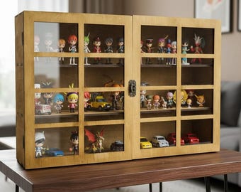 Display Case for Collectibles, Storage Cabinet, Glass Door Display Cabinet, Figure Display Shelf