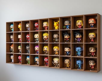 Wooden Display Shelf, Wall Mounted Collectibles Organizer, Toy Display Stand, Collectible Figure Holder