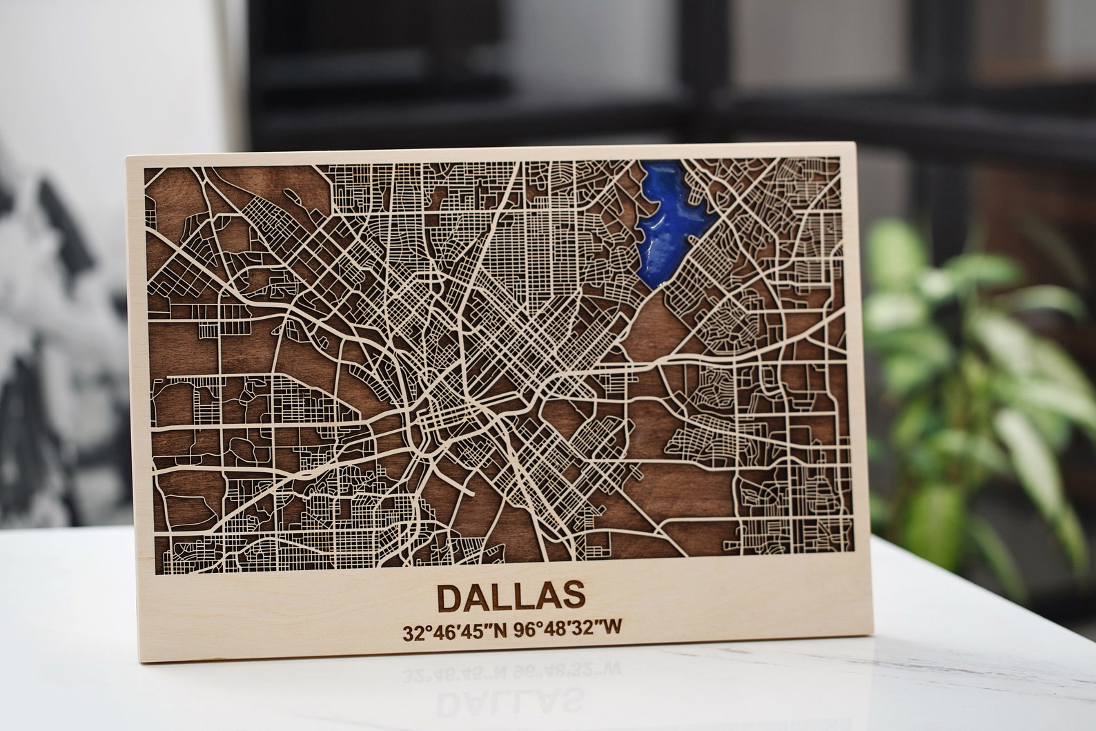 Dallas Wooden City Map Wall Art Laser Cut City Map City Map Etsy