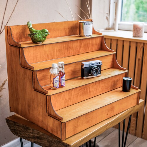 Display stand, Market showcase, Craft show display shelves, Display shelf for collectibles, Portable display stand, Wooden display shelf