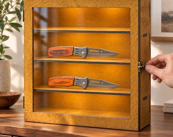 Wood Knife Display Shelf, Pocket Knife Organizer