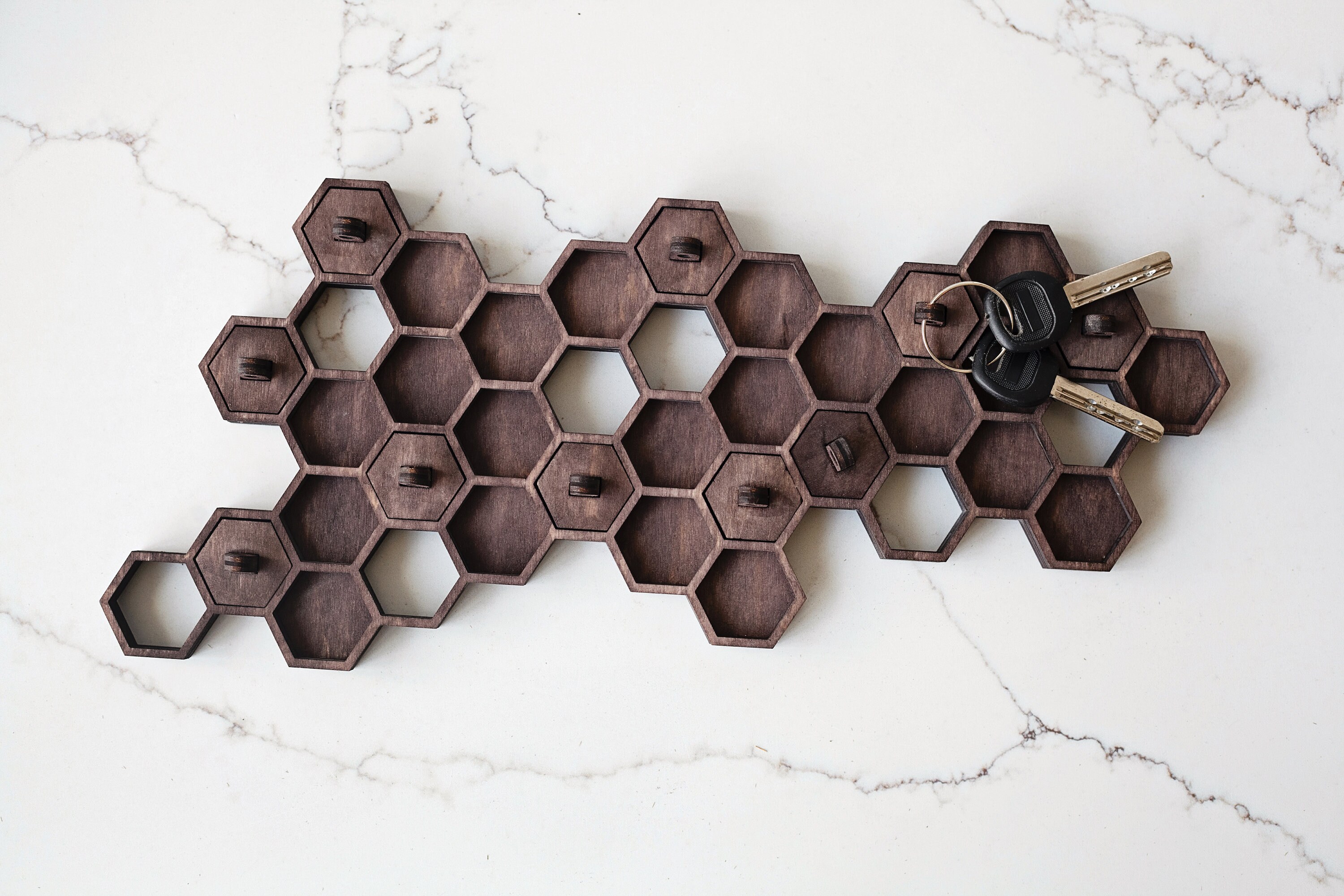 Key Hooks, Honeycomb Key Rack, Key Holder, Unique Key Holder for Wall ...