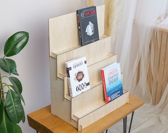 Retail display stand, Market showcase, Postcards stand, Craft show display, Wooden Display shelf for collectibles, Portable retail stand
