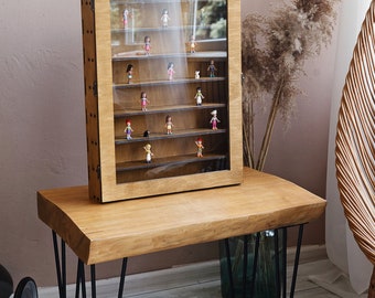 Vetrina Con 2 Porte Intarsiate, Legno Massello Elegante - 5