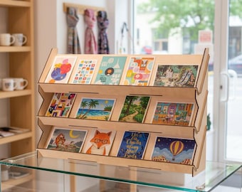 Greeting Cards Display, Wooden Display Stand, Retail Display, Craft Show Display, Book Display Stand, Market Booth Organizer
