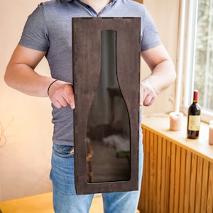 Exhibidor de corchos de vino, caja de sombra de corchos de vino rústica, soporte de corchos de vino de madera, regalo para amantes del vino, guardián de corchos de vino, art decó de pared de barra de cocina