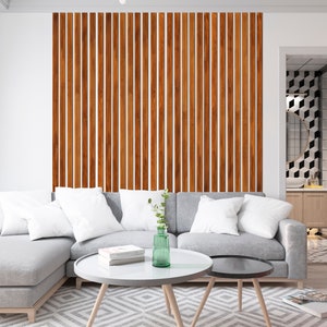 Wooden Slats, Wall Covering, Wooden Wall Panel, Wood Wall Cladding, Wide Wood Panels, Interior Room Create Decor, Decorative Wood Slats