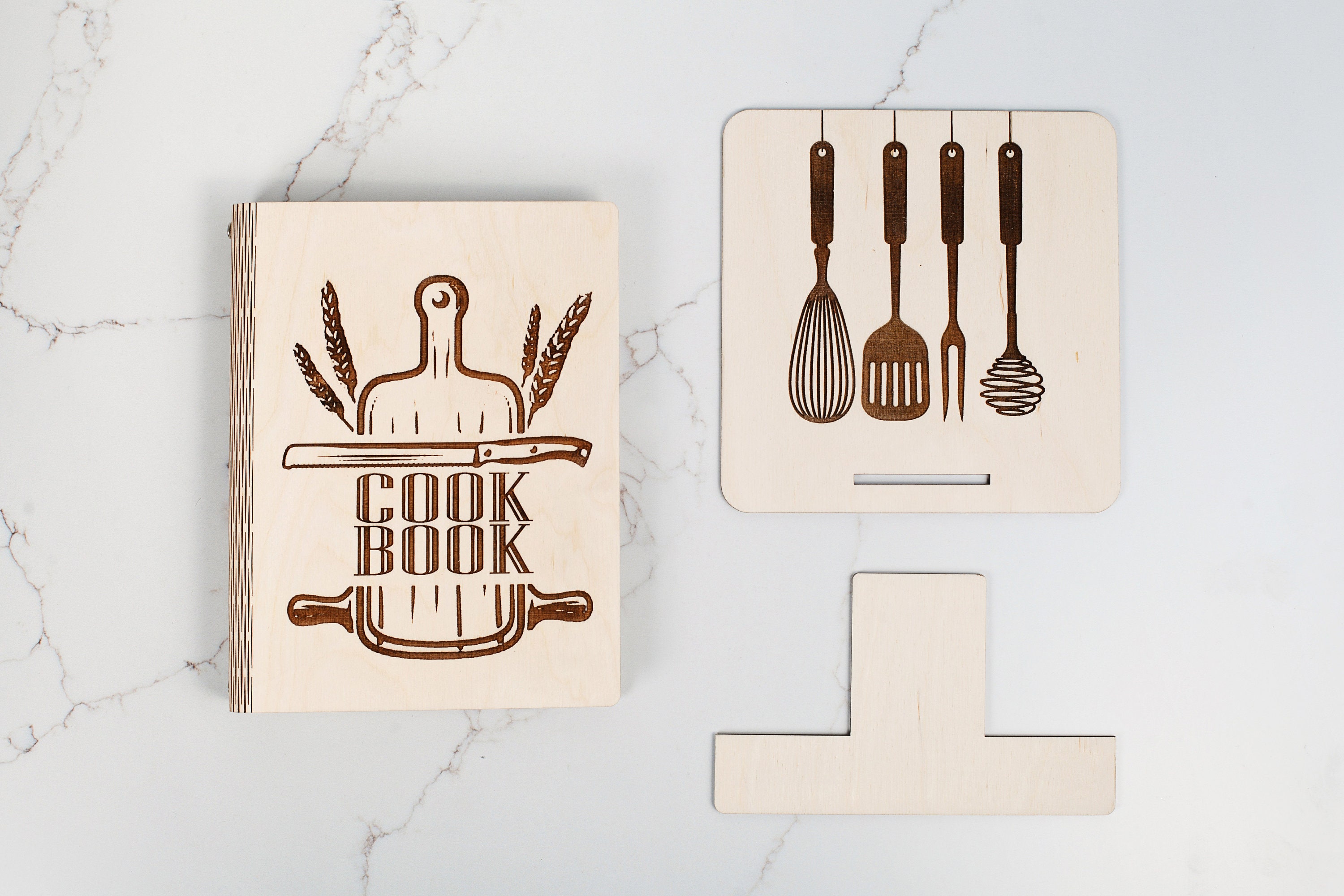 Custom Recipe Book Stand, Recipe Book Rack, Engraved Tablet Stand ...