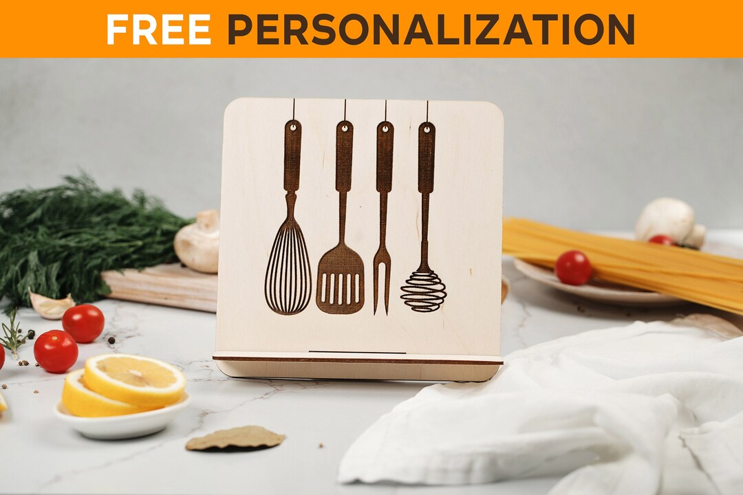 Personalized Cookbook Stand, Recipe Book Holder, Mother's Day Gift