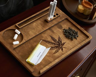 Holz Rolling Tray: Nachhaltiger Raucher Zubehör Organizer