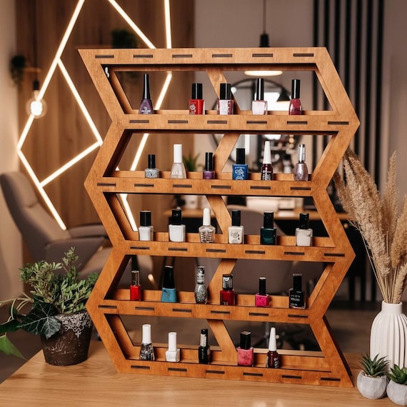 Nail Polish Organizer, Wooden Nail Polish Storage, Beauty Organizer