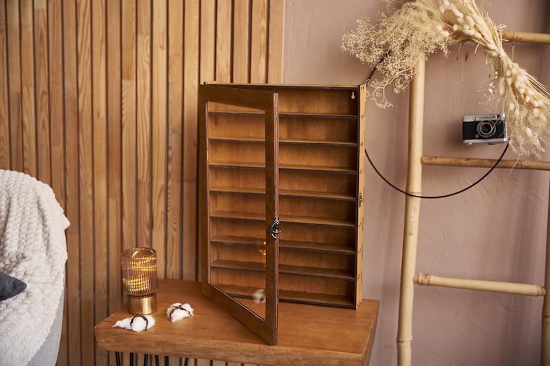 Wood Display Case Display for Collectibles Disrlay Shelves Etsy