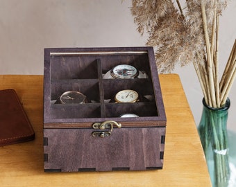 Caja para guardar relojes, organizador de relojes para hombre, caja para relojes personalizada para hombre, caja para relojes de madera para hombre, caja para relojes a medida, caja expositora para relojes