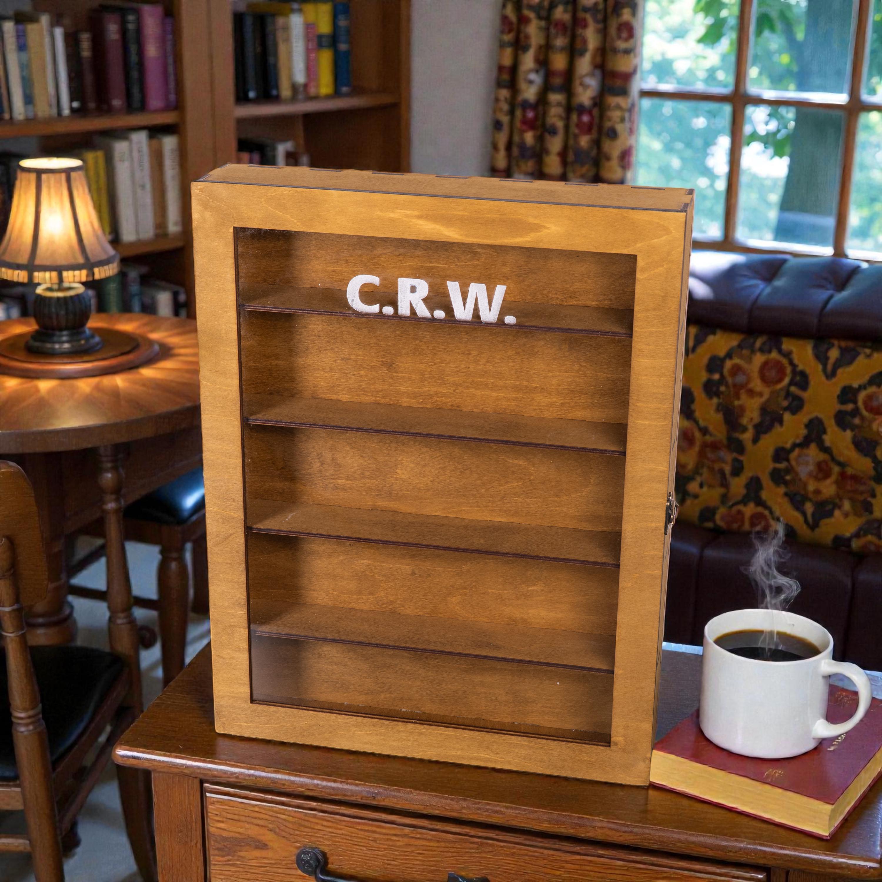 Wood Display Case With Glass Door, Led Display Case, Collectible Shelf ...