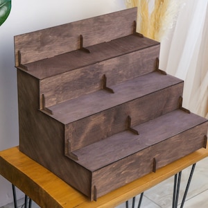 Wood display stand, Craft show display stand shelf, Market display stand, Retail display showcase, Collectibles display stand