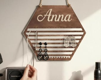 Wall Mounted Earring Holder – Jewelry Organizer Stand – Earring Hanger Display – Hanging Jewelry Holder for Earrings & Accessories
