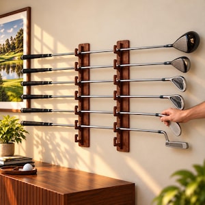 ヴィンテージ ゴルフ 壁掛け 置き物 インテリア Golf club wall display rack - Etsy 日本