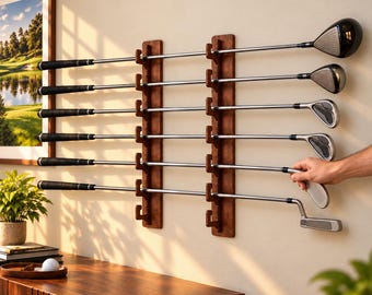 Golf Club Wall Rack, Space-Saving Sports Equipment Holder