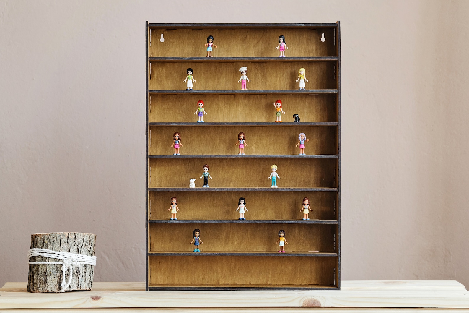 Display Case for Collectibles, Display Case for Figures, Wood Display