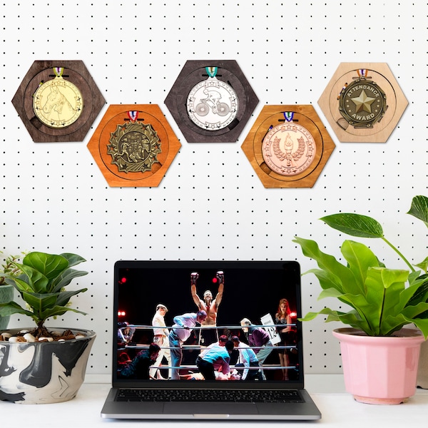 Wooden modular medal display, Modular medal hanger holder, Sport medal holder, Wall mounted medal collection display, Medal rack