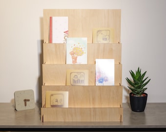 Wood Retail display, Market showcase stand, Portable retail stand, Craft show display, Postcards stand, Wooden Display for collectibles