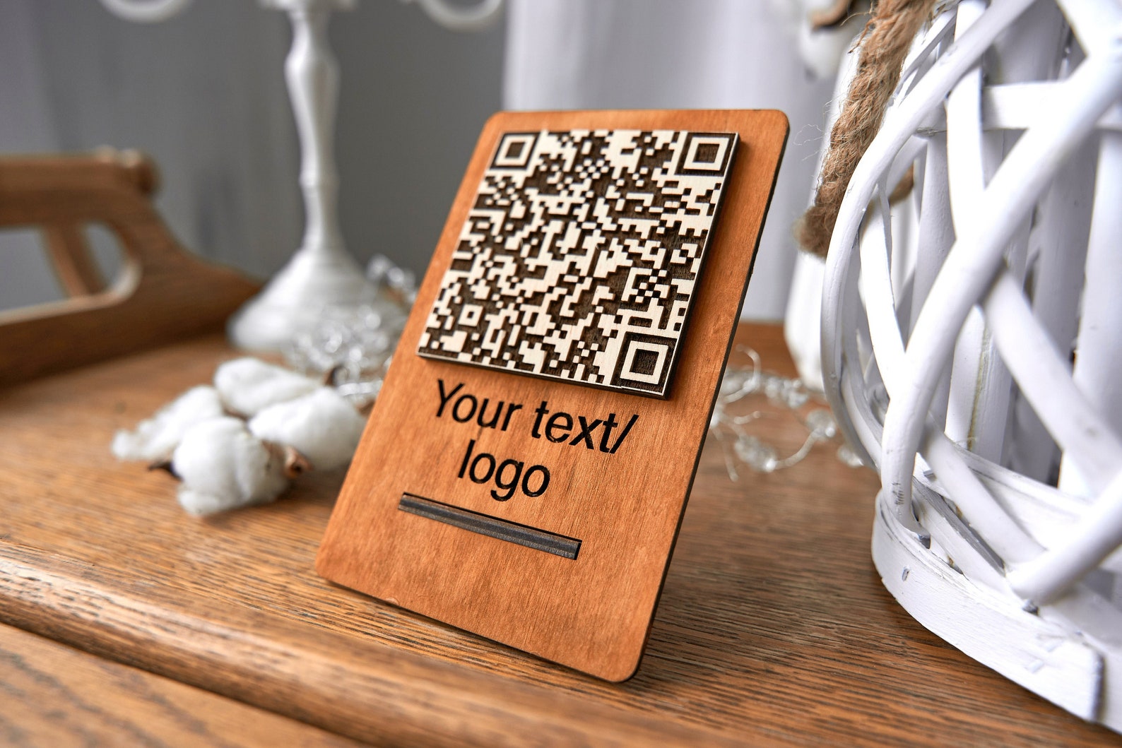 QR Code Menu Sign, Wood Table Menu, Restaurant Table Menu, Restauran ...