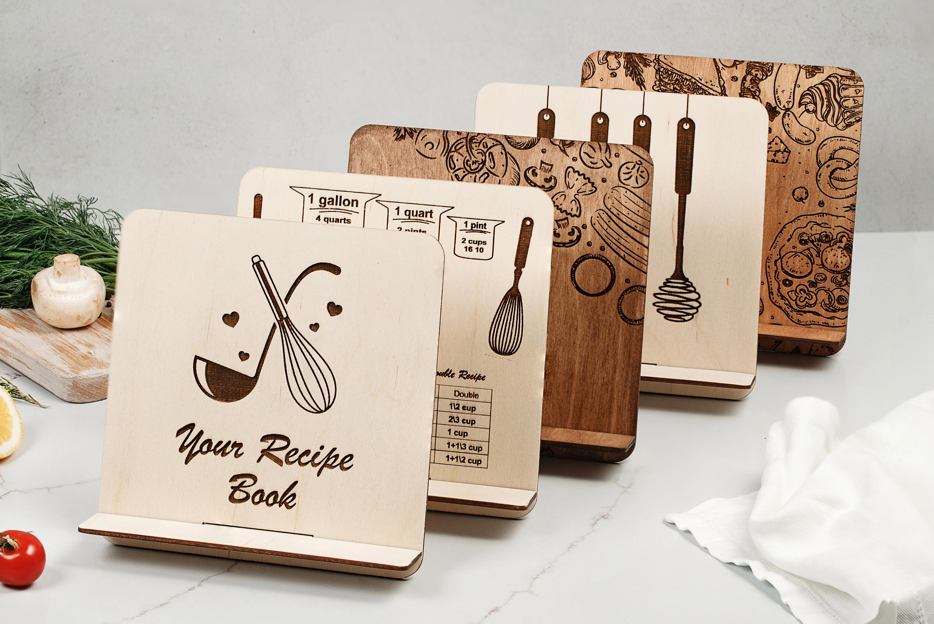 Custom Recipe Book Stand, Recipe Book Rack, Engraved Tablet Stand ...