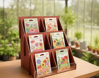 Garden Display, Card Display Stand, Farm Shop Organizer, Postcard Rack Display, Shop Showcase, Sticker Holder