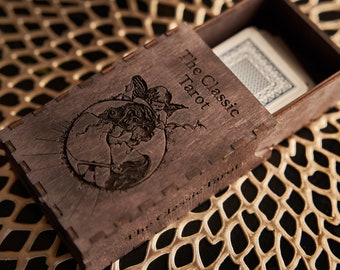 Tarot cards box, Tarot card holder, Tarot wooden box, Witchy decor, Personalized tarot card box, Tarot card storage, Wood tarot box
