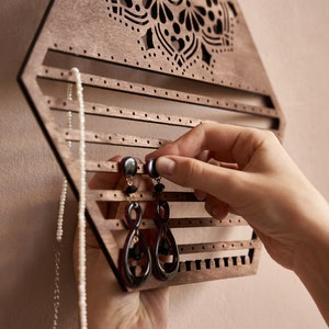 Earring Display, Earring Holder Organizer, Earring stud holder, Necklace wall organizer, Jewelry rack organizer, Mothers day gift