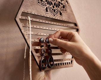 Earring Display, Earring Holder Organizer, Earring stud holder, Necklace wall organizer, Jewelry rack organizer, Mothers day gift
