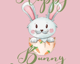 Happy BUNNY Rabbit VINTAGE Clothespin BAG Hand Embroidered 1930/'s