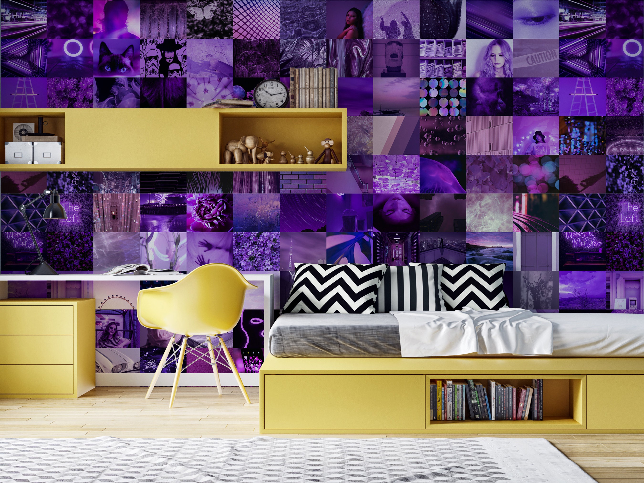 Purple Wall Collage Wall Collage Kit Photo Wall Collage Etsy
