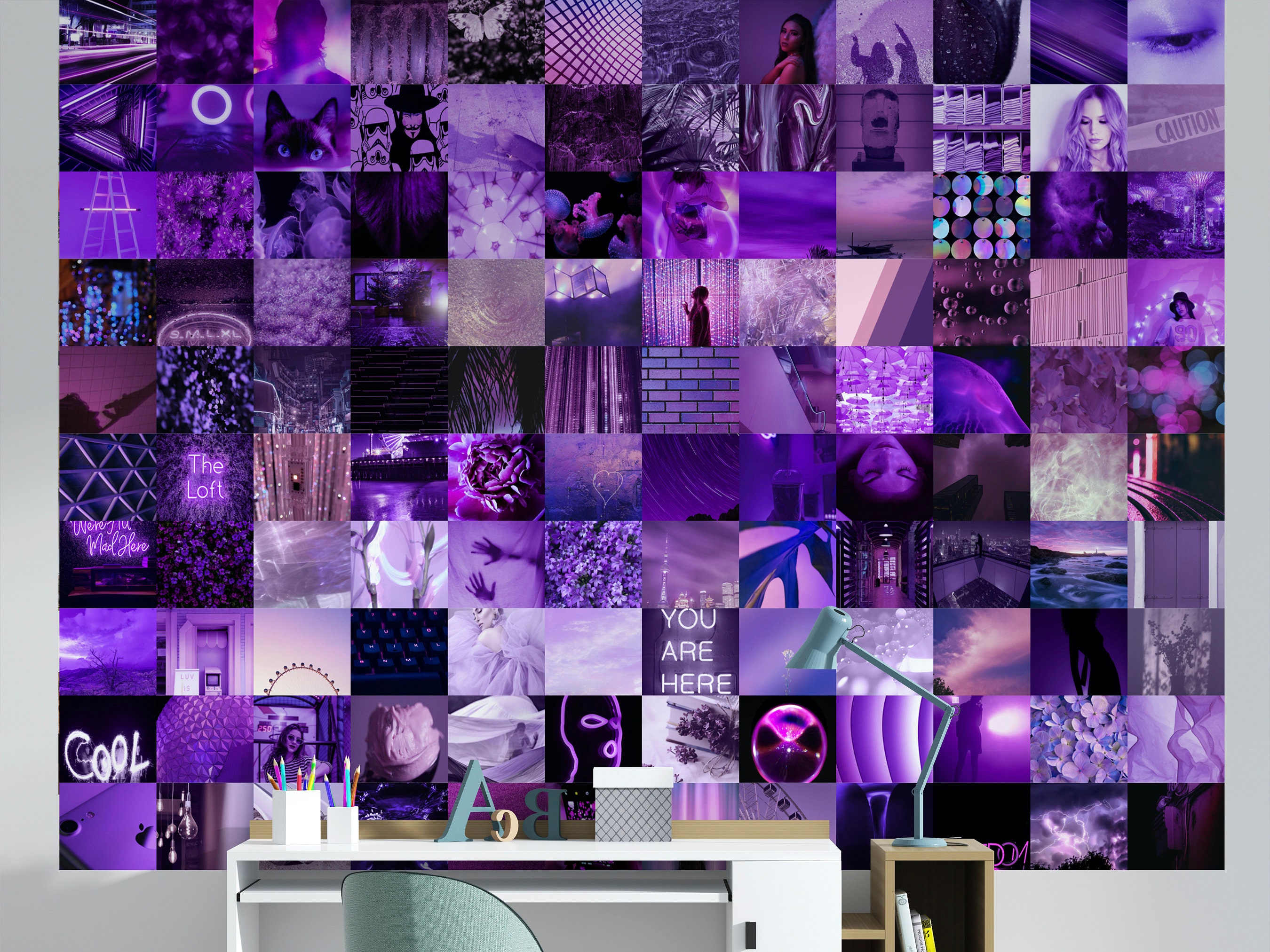 Purple Wall Collage Wall Collage Kit Photo Wall Collage Etsy