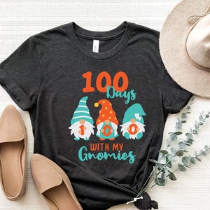 100 Days With My Gnomies Shirt, 100 Days Of School Shirt, 100 Days Brighter Shirt,Teacher Shirt, 100th Day Of School, Teacher Gnomies  Shirt