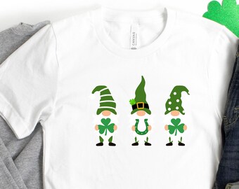 Lucky Gnomes St. Patrick's Day Shirt: Shamrock Four Leaf Clover