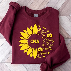 CNA Sunflower Sweatshirt: Nurse Life Shirt