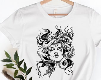 Medusa shirt, halloween Shirt, Medusa Snake Face, Goddess,Greek Mythology Shirt, Snakes head witch shirt,Mythology Shirt,Witchy Woman shirt