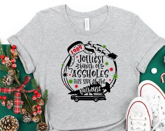 Jolliest Bunch of Assholes Shirt This Side of The Nuthouse t shirt, cute Christmas shirt, Funny Christmas, Rude Shirts, Christmas 2022