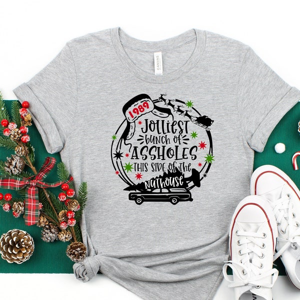 Jolliest Bunch of Assholes Shirt This Side of The Nuthouse t shirt, cute Christmas shirt, Funny Christmas, Rude Shirts, Christmas 2022