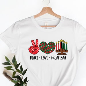 Kwanzaa Celebration Shirt, Black Christmas shirt, African Holiday Shirt,Peace love Kwanzaa ,Women's Kwanzaa Shirt,Happy Kwanzaa Shirt,