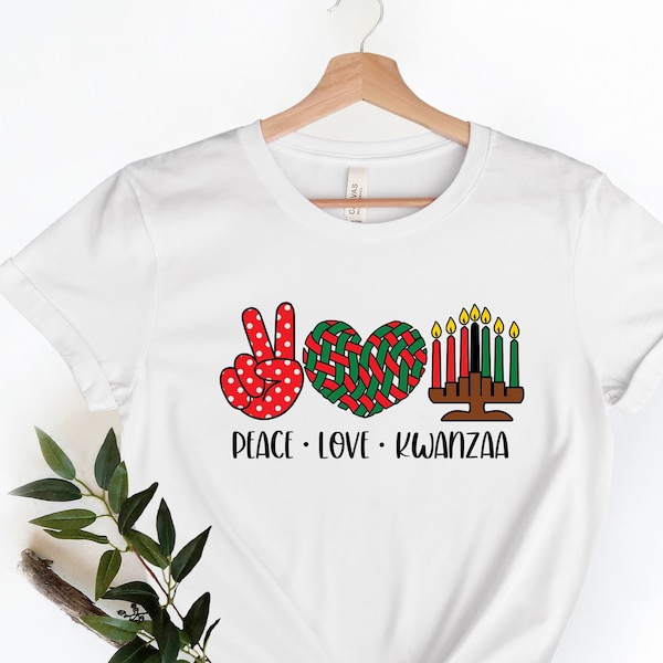 Kwanzaa Celebration Shirt, Black Christmas shirt, African Holiday Shirt,Peace love Kwanzaa ,Women's Kwanzaa Shirt,Happy Kwanzaa Shirt,