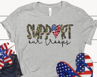 Support Our Troops Shirt: Camo Military Gift