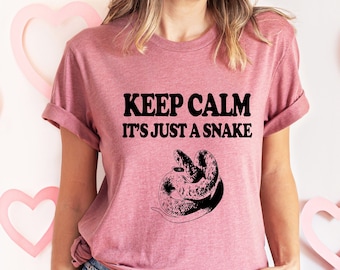 Keep Calm Snake T-Shirt: Reptile Lover Gift