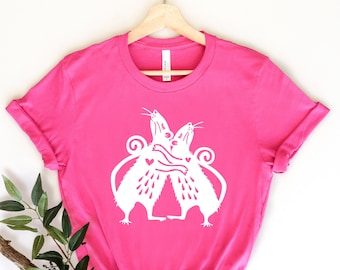 Valentinstag Ratte Shirt, Ratte Liebhaber T-Shirt, süßes Ratte T-Shirt, Valentinstag Shirt für Frau, Herz Shirt, süßes Valentinstag Shirt, Paar Shirt