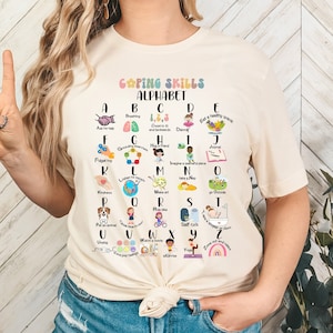 ABC Coping Skills,Coping Skill Alphabet Shirt,School Counselor Shirt,Psychologist Shirt, School Psychologist Shirt,Alphabet Exercises Shirt