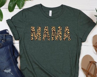 Leopard Mama Shirt: Animal Print Momlife Tee